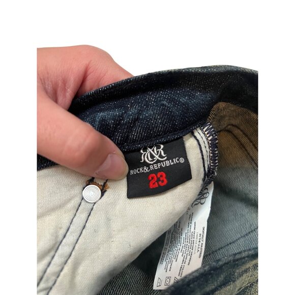 Rock & Republic Sienna Blue Jeans Women's Size 23 Dark Wash Denim NWT - Picture 5 of 8